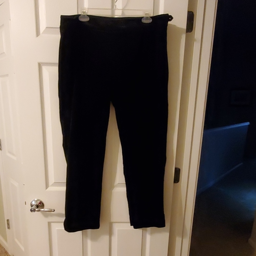 Talbots black velvet straight leg pants